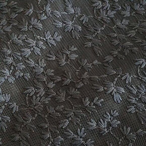 H&M Lace Off Shoulder Midi Dress Navy Blue SIZE 4 Spaghetti Strap Elastic - Picture 11 of 16